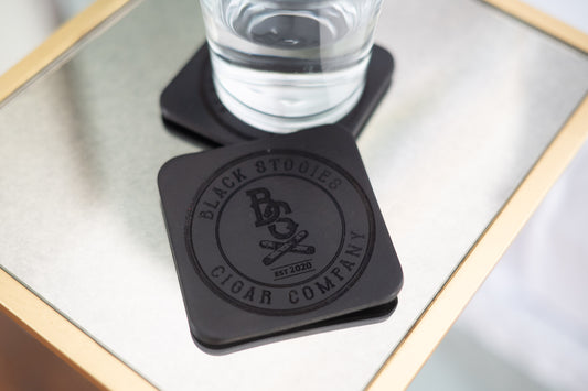 Custom Engraved Leather Coasters