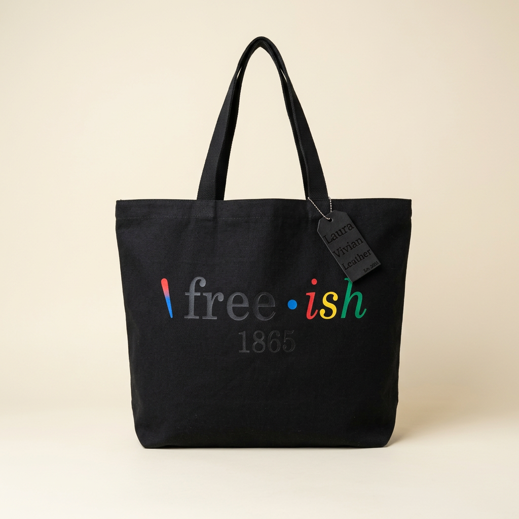 Free-ish tote on an ivory studio background