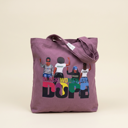Mauve tote with a warm ivory studio background